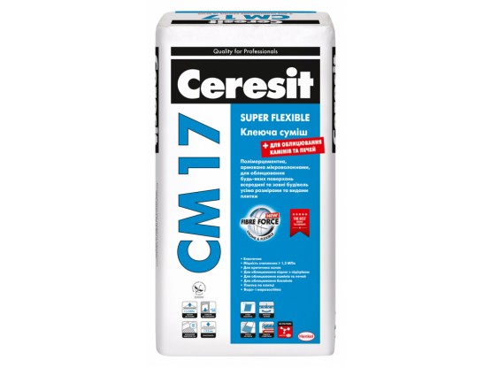 Високоеластична клеюча суміш Ceresit CM 17 Super Flexible 25кг