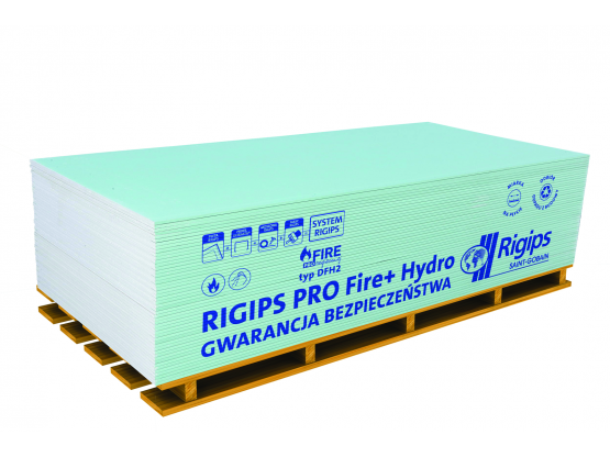 Гіпсокартон вогне-вологостійкий Rigips PRO Fire + Hydro (стіновий), 12.5x1200x2600 мм