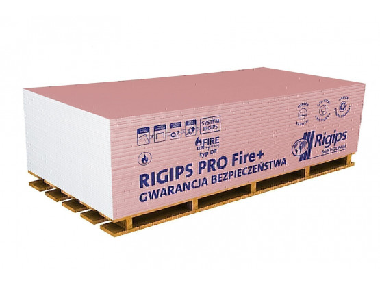 Гіпсокартон вогнестійкий Rigips PRO Fire + (стіновий), 12.5x1200x2000 мм