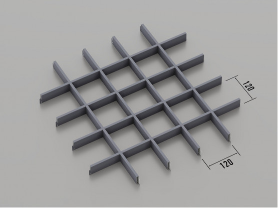 Стеля ГРИЛЬЯТО 120x120 мм класичне RAL 7024, графіт