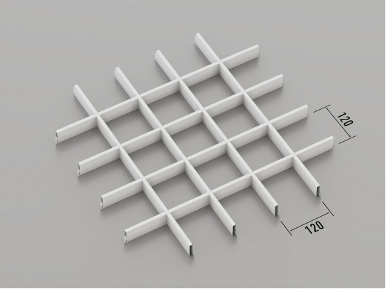 Стеля ГРИЛЬЯТО 120x120 мм класичне RAL 9003, білий