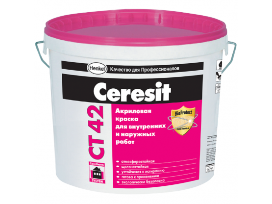 Акрилова фасадна фарба Ceresit CT 42