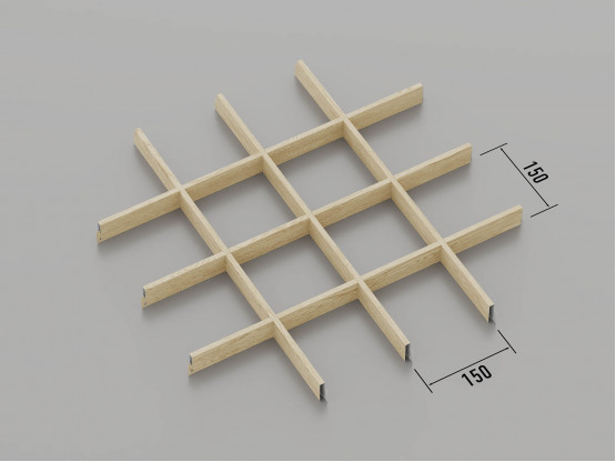 Стеля ГРИЛЬЯТО 150x150 мм класичне світле дерево