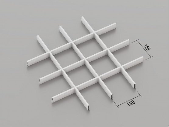 Стеля ГРИЛЬЯТО 150x150 мм класичне RAL 9003, білий