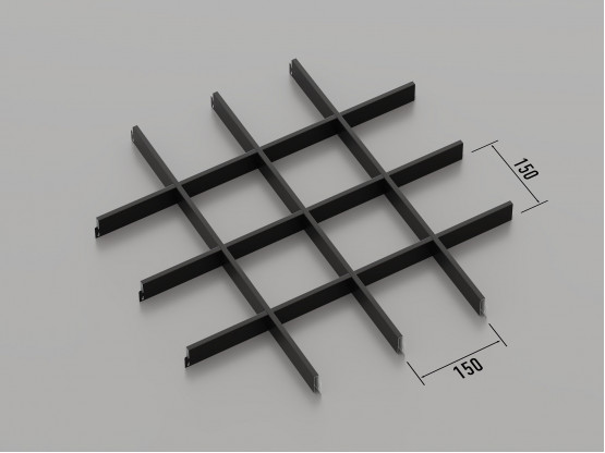 Стеля ГРИЛЬЯТО 150x150 мм класичне RAL 9005, чорний