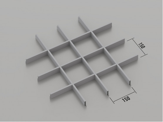 Стеля ГРИЛЬЯТО 150x150 мм класичне RAL 9006, сірий