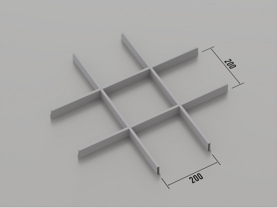 Стеля ГРИЛЬЯТО 200x200 мм класичне RAL 9006, сірий