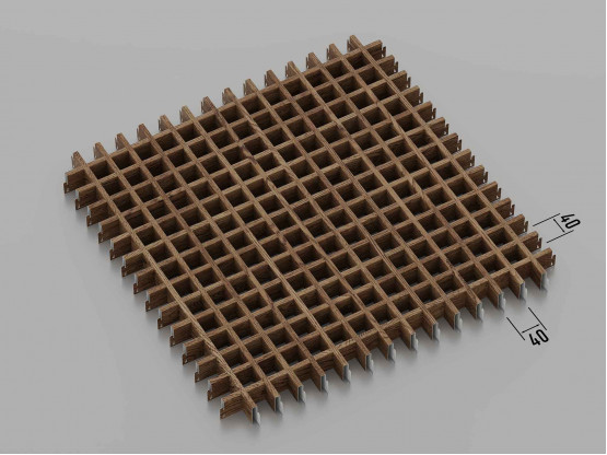 Стеля ГРИЛЬЯТО 40x40 мм класичне темне дерево