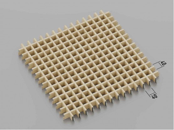 Стеля ГРИЛЬЯТО 40x40 мм класичне світле дерево