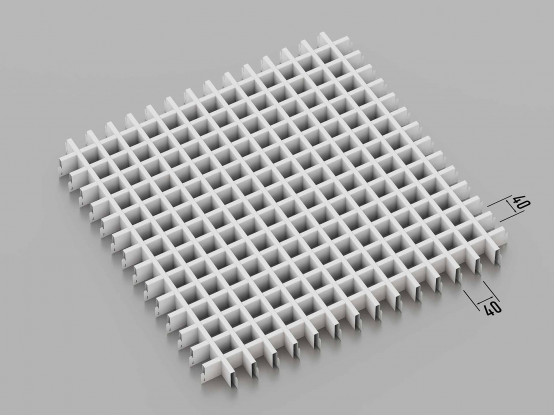 Стеля ГРИЛЬЯТО 40x40 мм класичне RAL 9003, білий