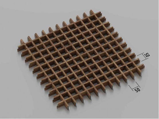 Стеля ГРИЛЬЯТО 50x50 мм класичне темне дерево