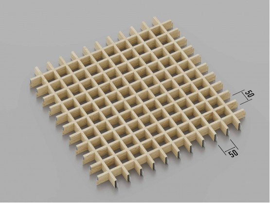 Стеля ГРИЛЬЯТО 50x50 мм класичне світле дерево