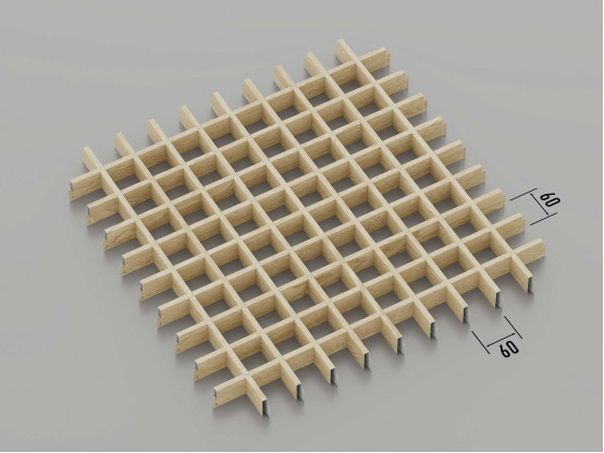 Стеля ГРИЛЬЯТО 60x60 мм класичне світле дерево