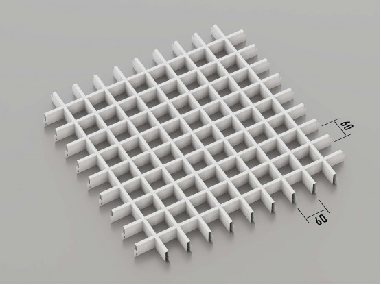 Стеля ГРИЛЬЯТО 60x60 мм класичне RAL 9003, білий