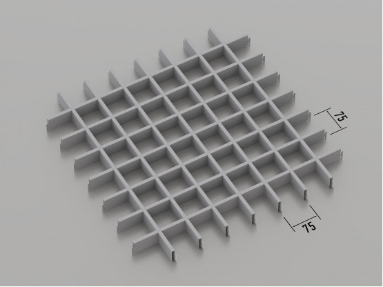 Стеля ГРИЛЬЯТО 75x75 мм класичне RAL 9006, сірий
