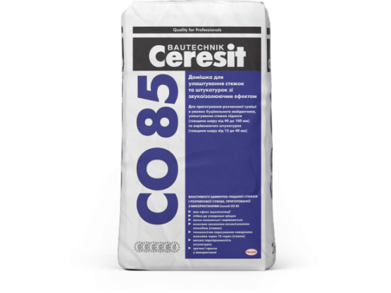 Добавка для виготовлення стяжок зі звукоізоляційним ефектом Ceresit CO 85 25кг
