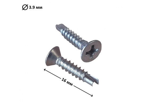 Саморіз віконний зі свердлом 3,9x16 мм, 1000 шт