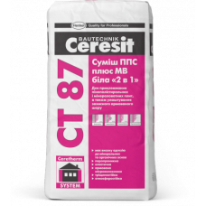 Суміш ППС плюс МВ біла Ceresit СТ 87 <<2 в 1>> 25кг