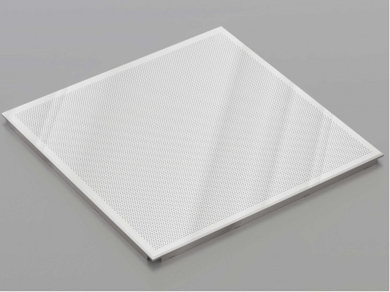 Перфорована металева касета (Хром), кромка — Board, 595x595 мм