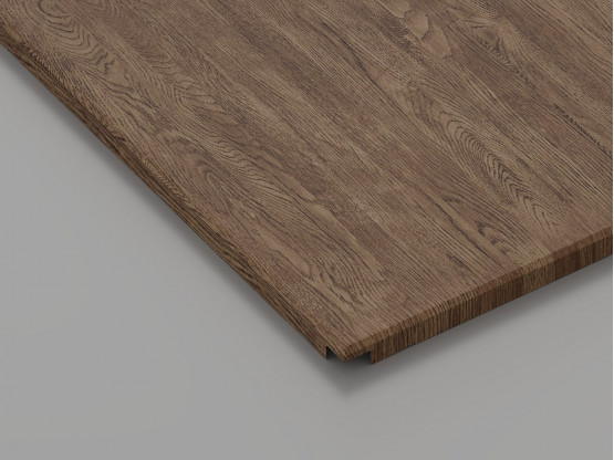 Металева касета (Темне дерево), кромка — Board, 595x595 мм