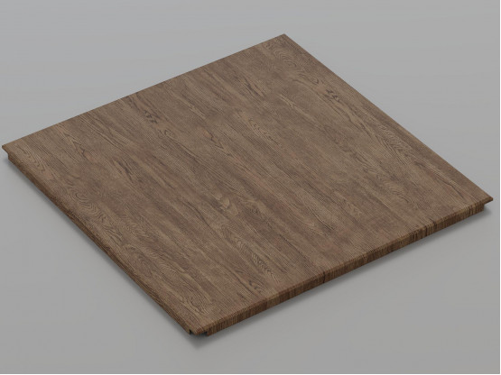 Металева касета (Темне дерево), кромка — Board, 595x595 мм