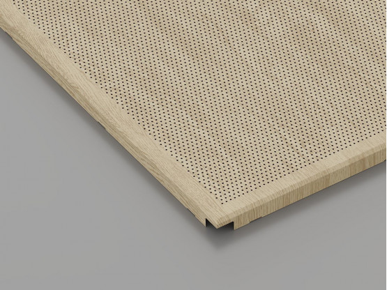 Перфорована металева касета (Світле дерево), кромка — Board, 595x595 мм