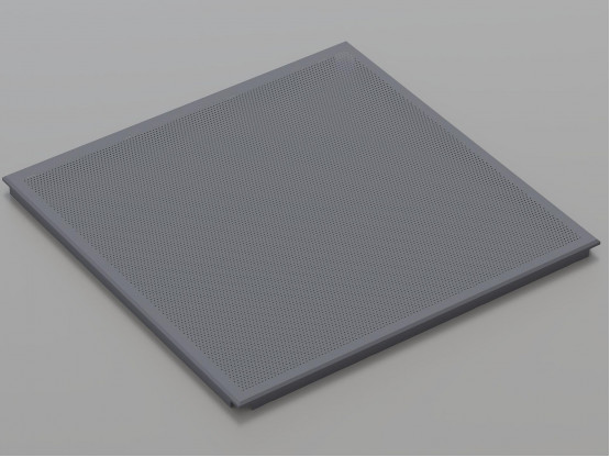 Перфорована металева касета (RAL 7024), кромка — Board, 595x595 мм
