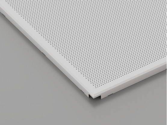 Перфорована металева касета (RAL 9003), кромка — Board, 595x595 мм