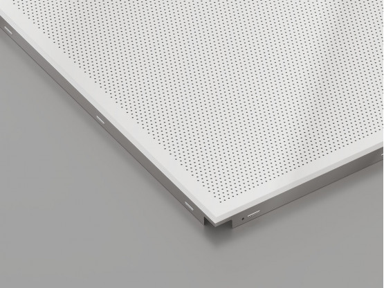 Перфорована металева касета (Хром), кромка — Clip-In, 600x600 мм