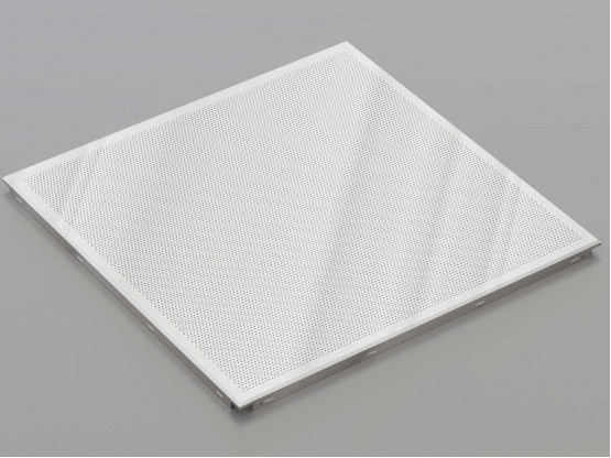 Перфорована металева касета (Хром), кромка — Clip-In, 600x600 мм