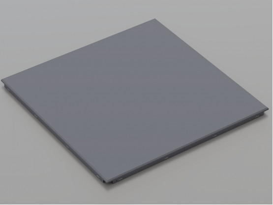 Металева касета (RAL 7024), кромка — Clip-In, 600x600 мм