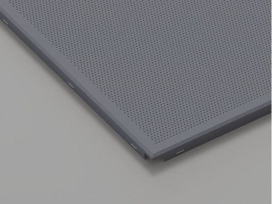 Перфорована металева касета (RAL 7024), кромка — Clip-In, 600x600 мм
