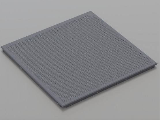 Перфорована металева касета (RAL 7024), кромка — Clip-In, 600x600 мм