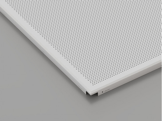 Перфорована металева касета (RAL 9003), кромка — Clip-In, 600x600 мм
