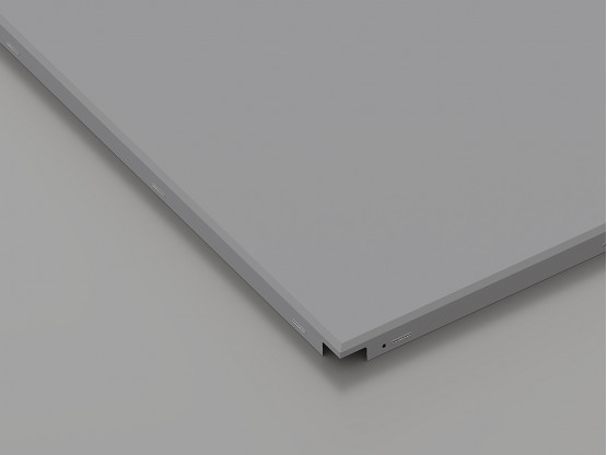 Металева касета (RAL 9006), кромка — Clip-In, 600x600 мм
