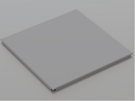Металева касета (RAL 9006), кромка — Clip-In, 600x600 мм