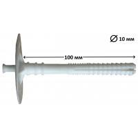 Фасадний дюбель-парасолька для утеплювача пластиковий 10x100, 250 шт