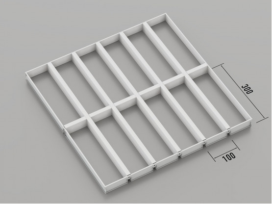 Стеля ГРИЛЬЯТО 100x300 мм жалюзі RAL 9003, білий