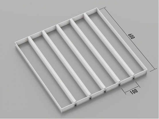Стеля ГРИЛЬЯТО 100x600 мм жалюзі RAL 9003, білий