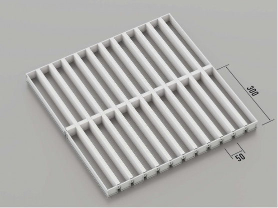 Стеля ГРИЛЬЯТО 50х300 мм жалюзі RAL 9003, білий