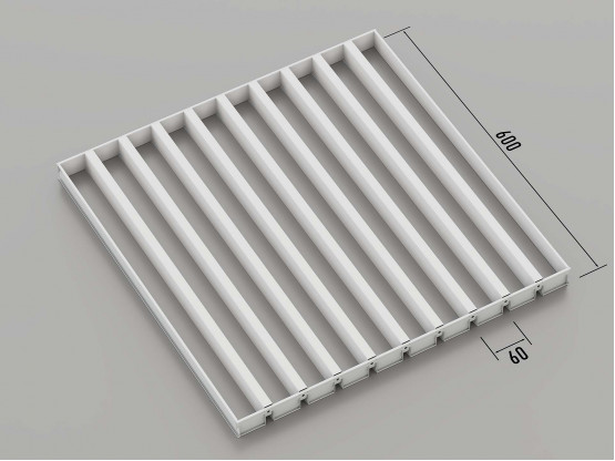 Стеля ГРИЛЬЯТО 60x600 мм жалюзі RAL 9003, білий