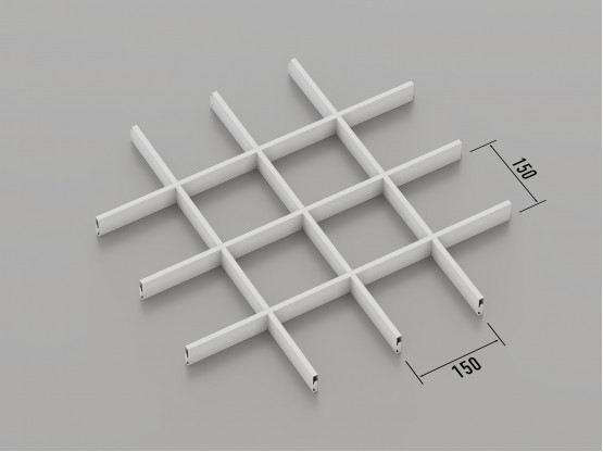 Стеля ГРИЛЬЯТО 150x150 мм класичне GL в модульну систему RAL 9003, білий