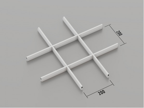 Стеля ГРИЛЬЯТО 200x200 мм класичне GL в модульну систему RAL 9003, білий