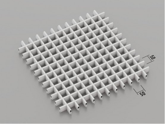 Стеля ГРИЛЬЯТО 50x50 мм класичне GL в модульну систему RAL 9003, білий