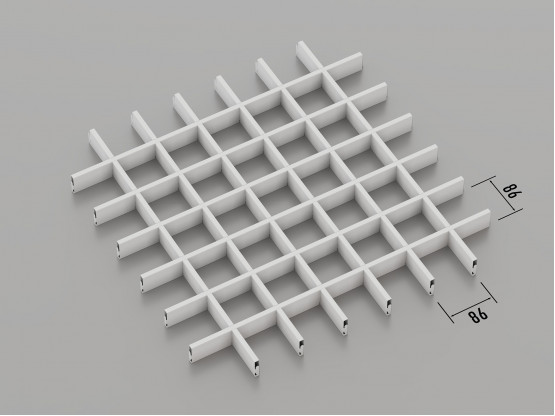 Стеля ГРИЛЬЯТО 86x86 мм класичне GL в модульну систему RAL 9003, білий