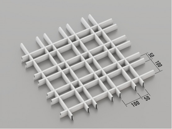 Стеля ГРИЛЬЯТО 100х50 мм нестандарт RAL 9003, білий
