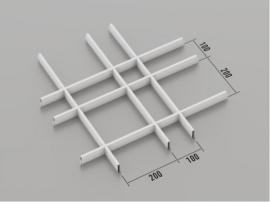 Стеля ГРИЛЬЯТО 200x100 мм нестандарт RAL 9003, білий