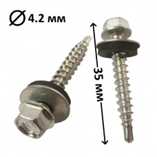 Шуруп покрівельний 4,8x35 мм з буром EPDM, 250 шт