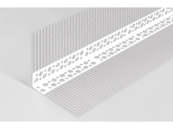 Кутник перфорований із сіткою (7x7 см) пластиковий, 3 м
