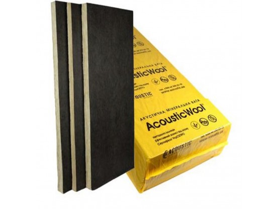 AcousticWool Sonet P, 80 кг/м3, акустична мінеральна вата, кешована склополотном чорного кольору, (4,2 м2/упак.)